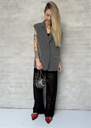 Joelle mel.pinstripe waistcoat Grey Pinstripe Gestuz 